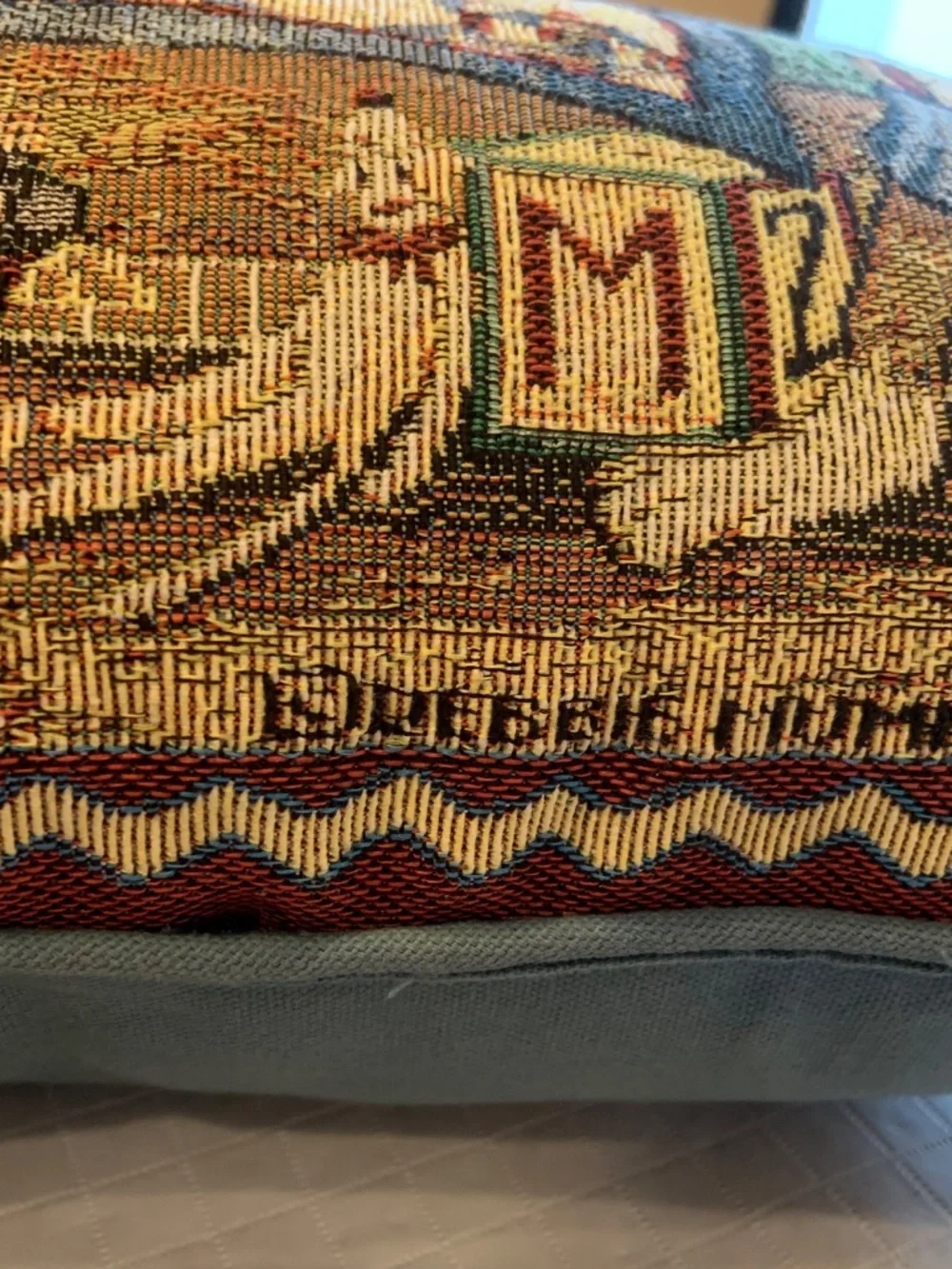 Vintage Monkey Business Cross Stitch Needlepoint Retro Accent Pillow 16